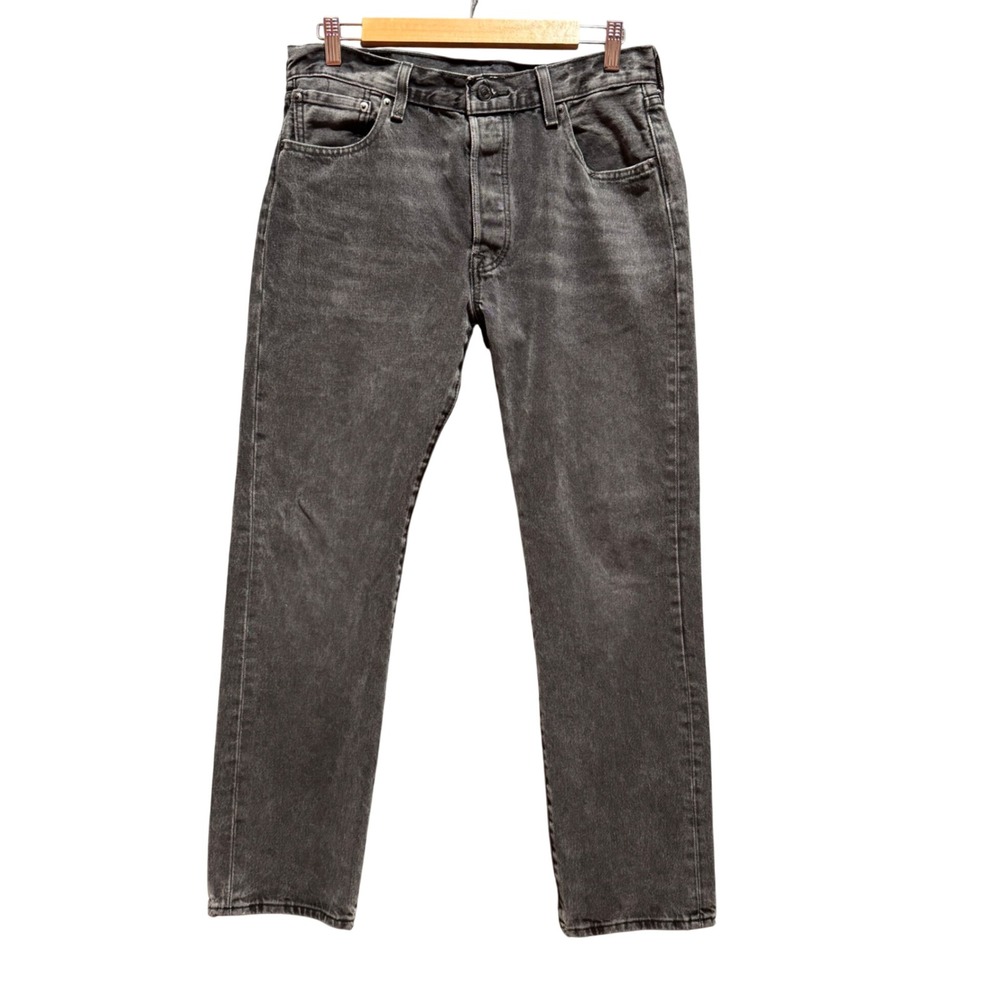 Levi's 501‎ Jeans Mens 30x30 Faded Black Original Fit Button Fly Denim Gray Dark